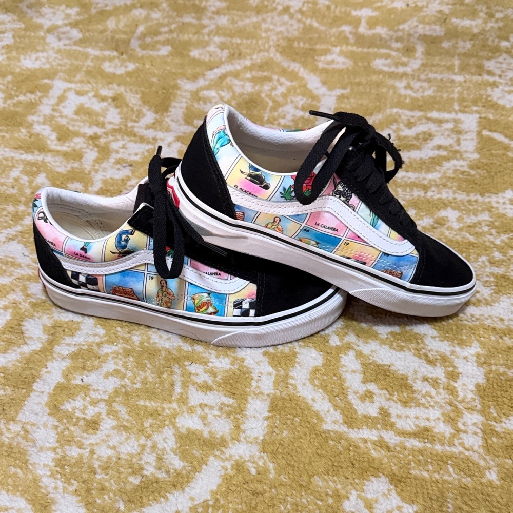 Vans Kids Black and Colorful Graphic Sneakers